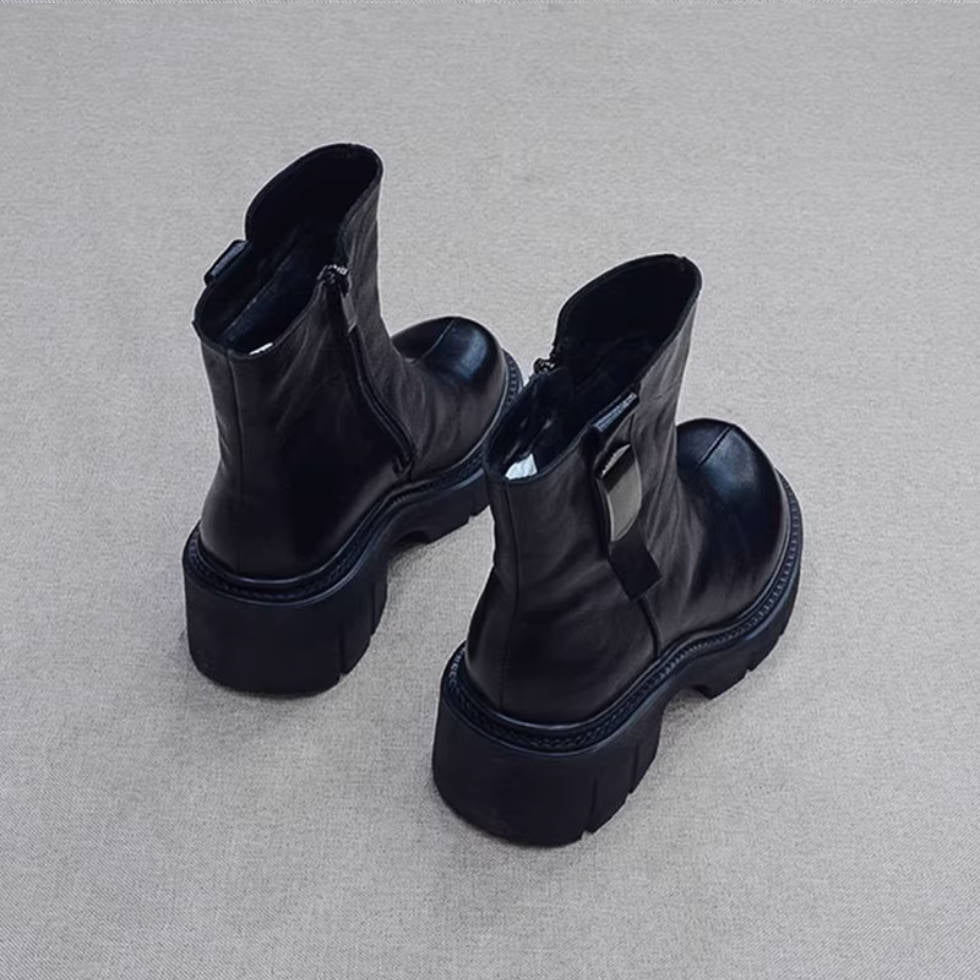 Winter Retro Leather Casual Platform Plush Warm Boots