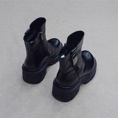Winter Retro Leather Casual Platform Plush Warm Boots