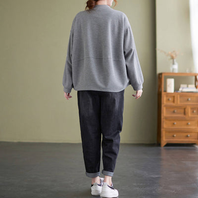 Solid Color Plus Size Long Sleeve Cardigan Versatile Casual Coat