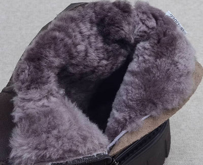 Winter Retro Leather Casual Platform Plush Warm Boots