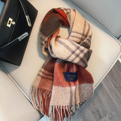 Winter Cashmere Blend Classic Plaid Warm Scarf
