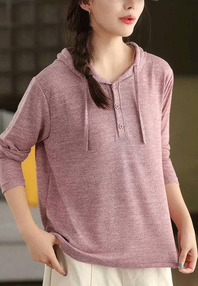 Autumn Thin Cotton Casual Loose Soft Hoodies Top