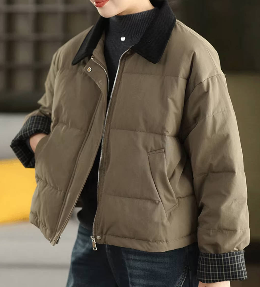 Winter Retro Cotton Patchwork Lapel Thick Cotton-In Warm Coat