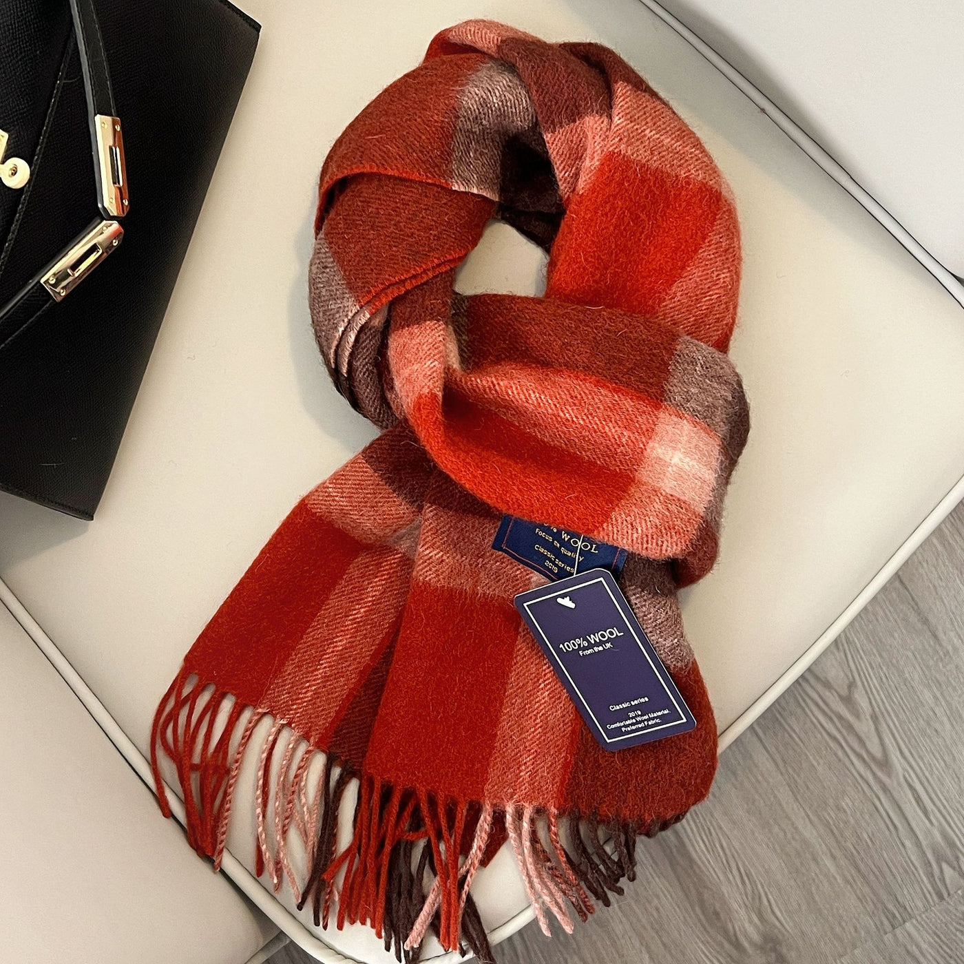 Winter Cashmere Blend Classic Plaid Warm Scarf