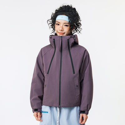 Casual Sports Outdoor Hoodies Patchwork Hardshell Short Jacket