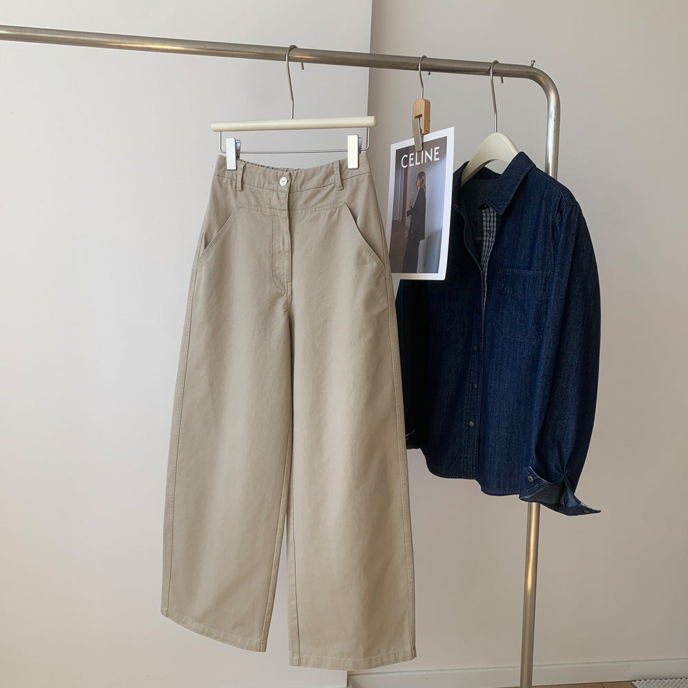 Retro Cotton Loose High Elastic Waist Versatile Casual Pants