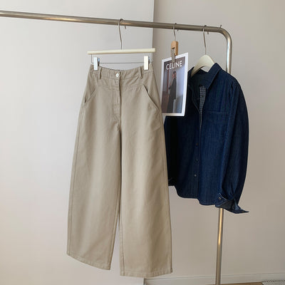 Retro Cotton Loose High Elastic Waist Versatile Casual Pants