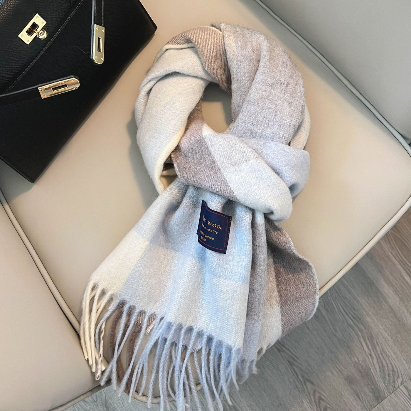 Winter Cashmere Blend Classic Plaid Warm Scarf