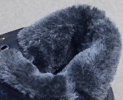 Leather Sueded Thick Sole Platform Plush Warm No-Slip Boots