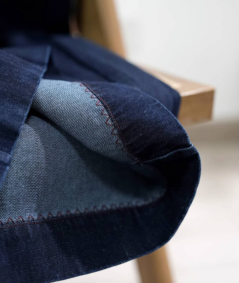 Autumn Retro Denim Blue Wide Leg Loose Casual Elastic Waist Jeans