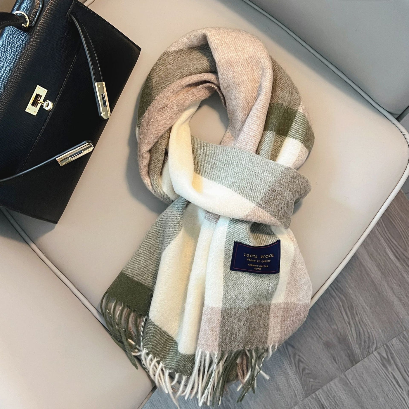 Winter Cashmere Blend Classic Plaid Warm Scarf