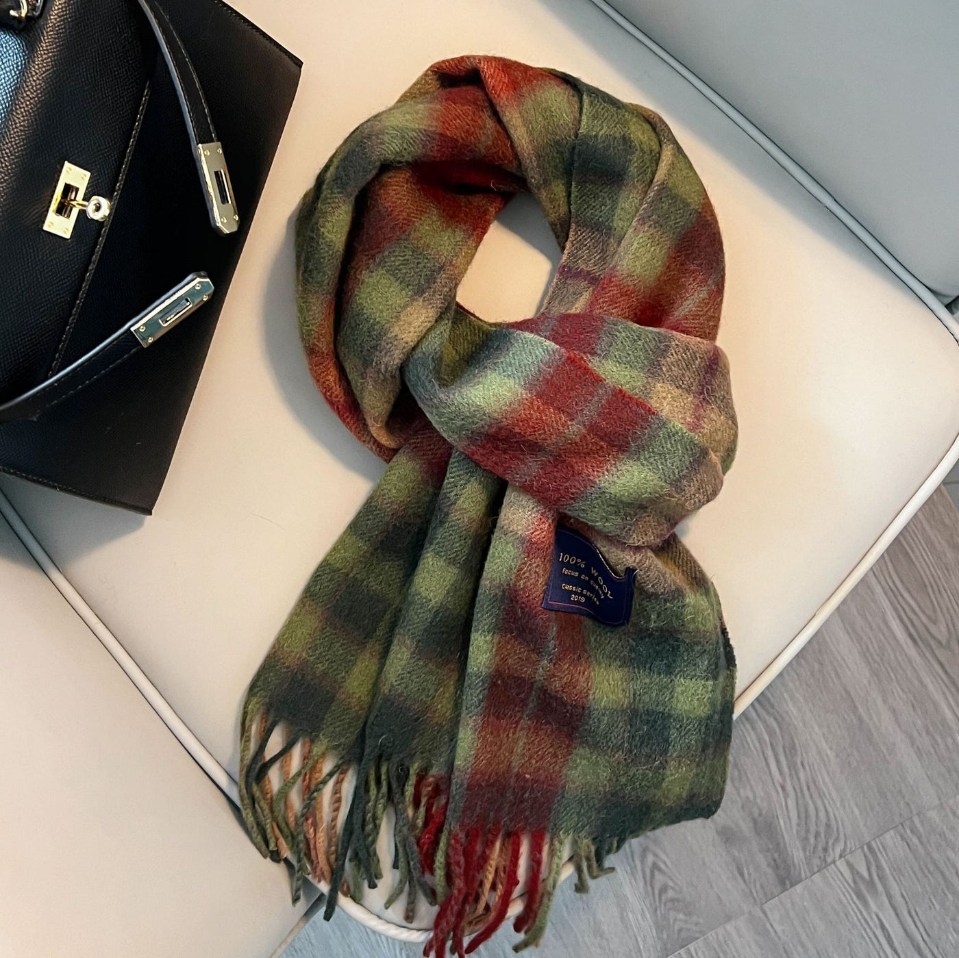 Winter Cashmere Blend Classic Plaid Warm Scarf