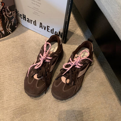 Autumn Fashion Leather Sueded Patchwork Casual Sneakers