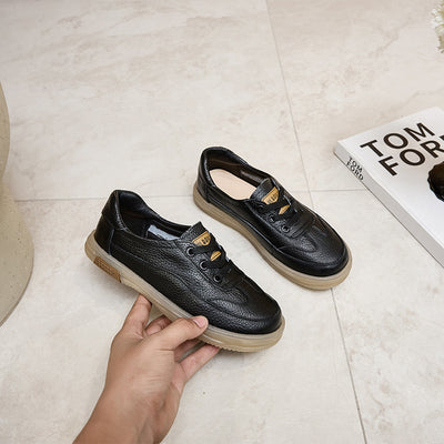 Genuine Leather Round Toe Shallow Casual Comfortable Flat Shoes