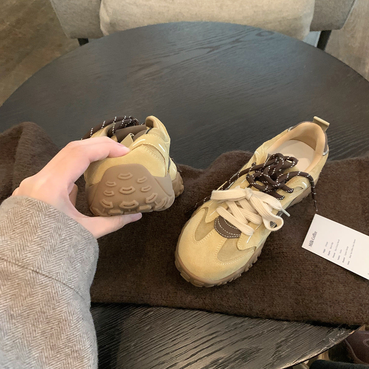 Autumn Fashion Leather Sueded Patchwork Casual Sneakers