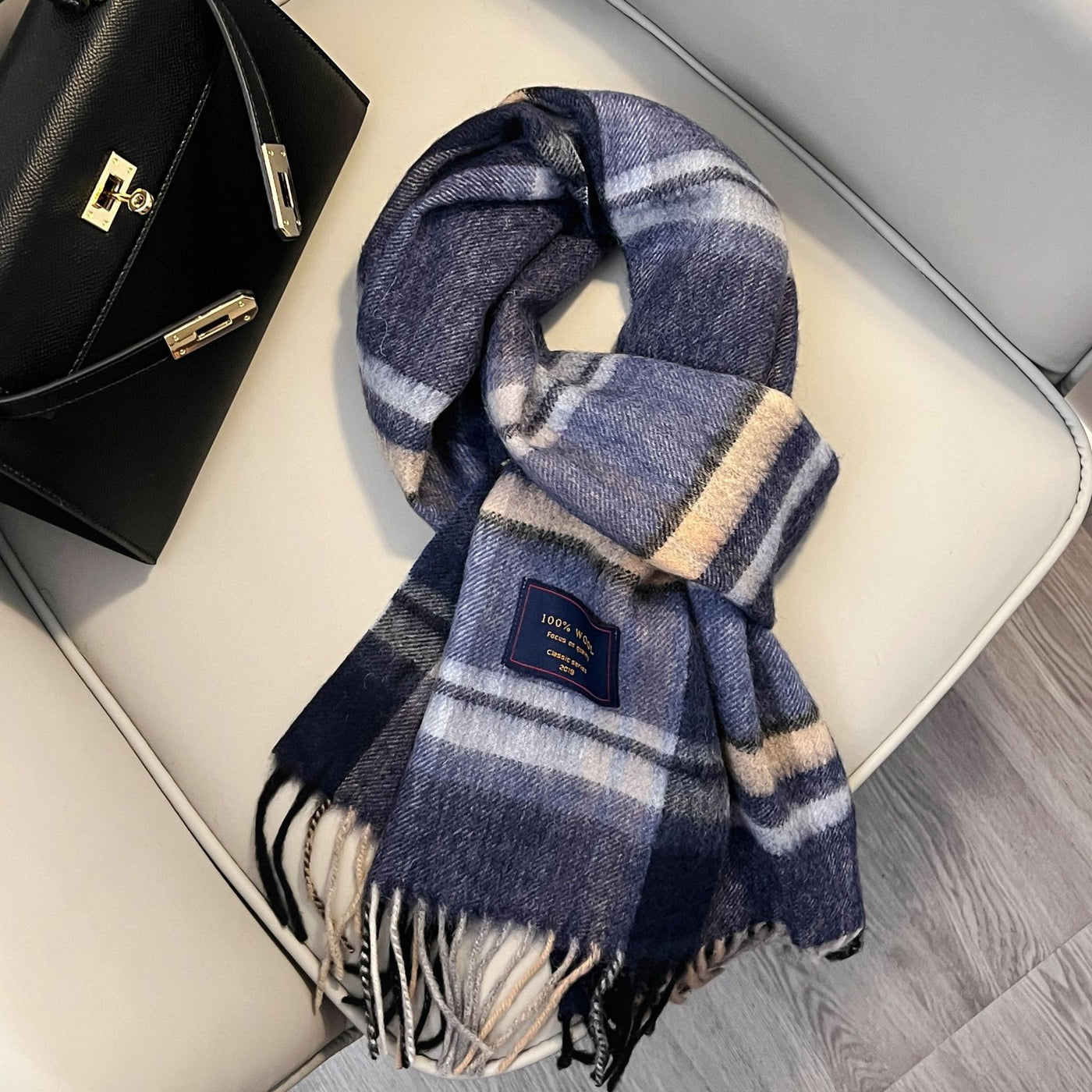 Winter Cashmere Blend Classic Plaid Warm Scarf