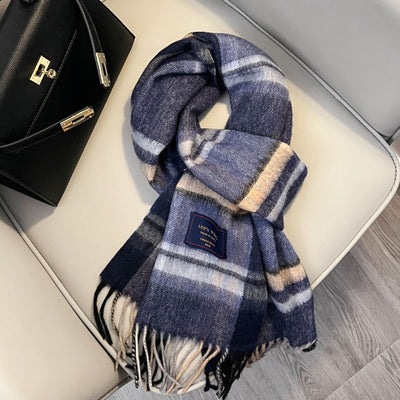 Winter Cashmere Blend Classic Plaid Warm Scarf