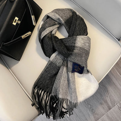 Winter Cashmere Blend Classic Plaid Warm Scarf