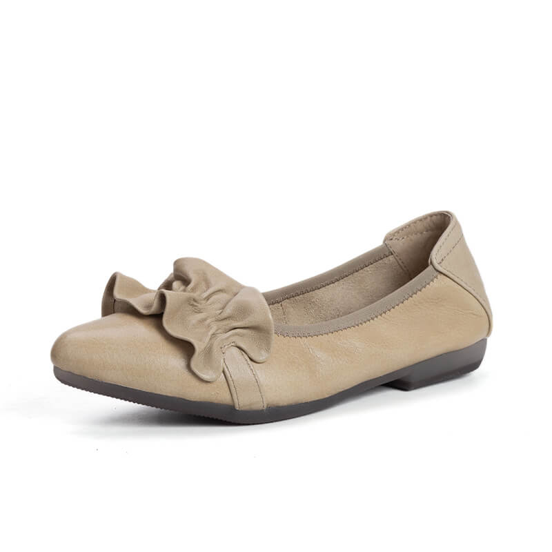 Babakud Women's Spring Soft Sole Leather Ballet Flats