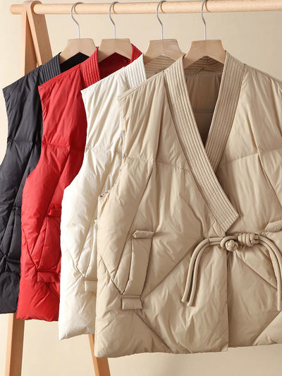 Women Solid Color Warm Puffer Vest
