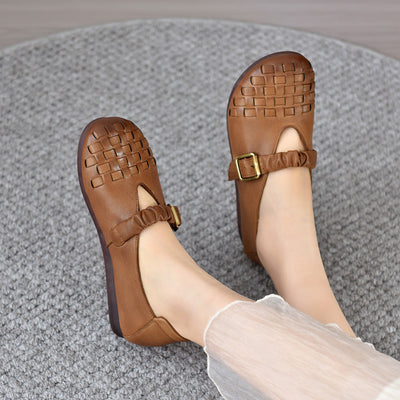 Babakud Women Spring Retro Handwoven Soft-Sole Loafers