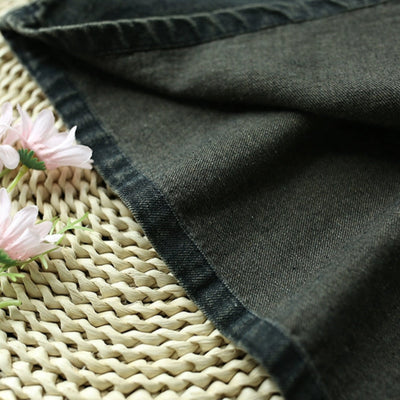 Women Spring Washed Vintage Patchwork Denim A-Line Skirt