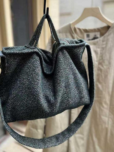 Babakud Retro Wool Casual Crossbody Tote Bag