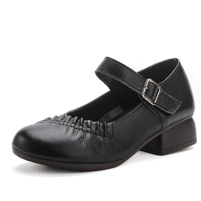 Babakud Retro Leather Soft Sole Round Closed Toe Sandals