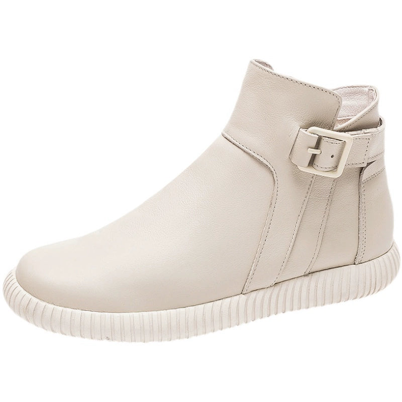 Women Autumn Genuine Leather Casual Versatile Soft Sole Boots