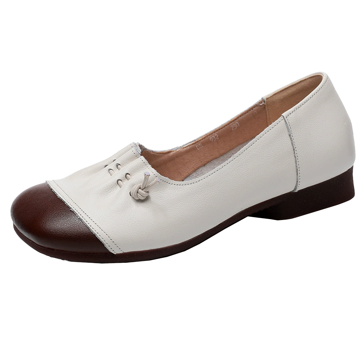 Babakud Women Spring Ethnic Style Handmade Genuine Leather Flat Shoes