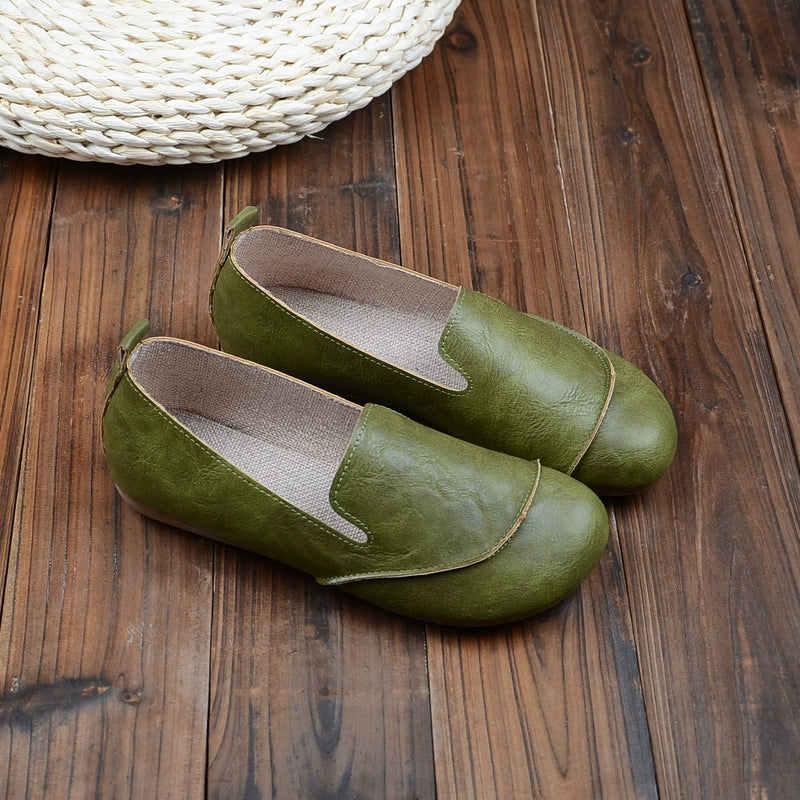 Babakud Retro Comfortable Soft Sole Round Toe Slip-Ons Flats Shoes