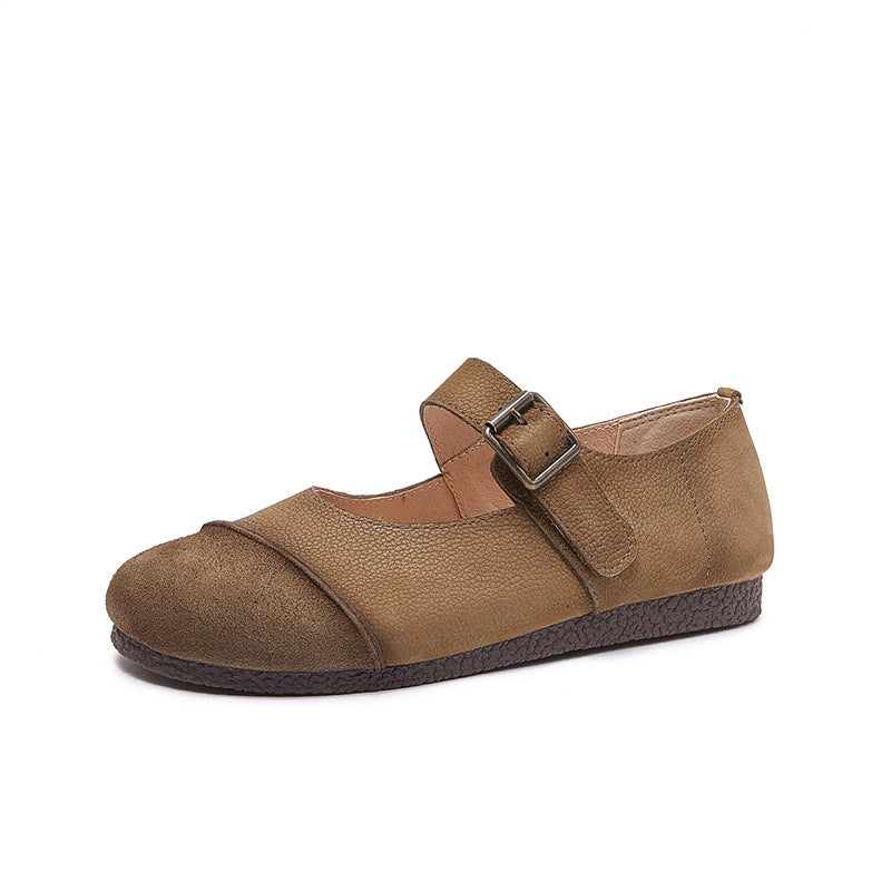 Babakud Vintage Casual Leather Round Toe Soft Sole Flats