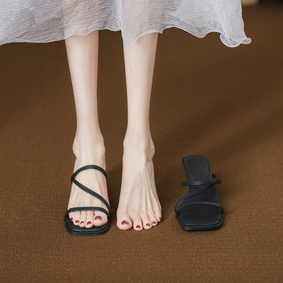 Summer Elegant Crossing Straped Low Heel Shoes