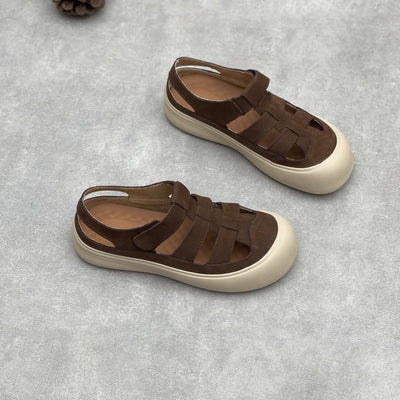 Babakud Retro Summer Breathable Closed Toe Flat Shoes