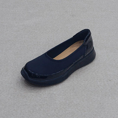 Women Casual Leather Cotton Patchwork Soft Slip-On Shoes