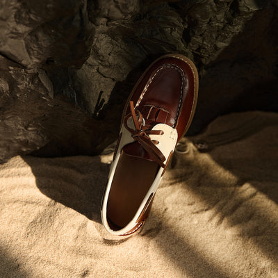 Retro Leather Closed Toe Patchwork Lace-Up Slip-On Flats