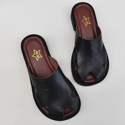 Babakud Women Summer Leather Mules Closed Toe Wide Fit Slippers