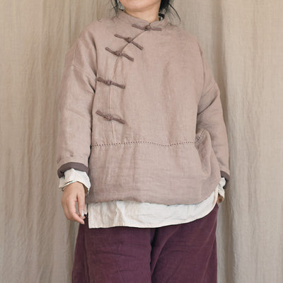 Vintage Quilted Warm Patchwork Linen Cotton Jacket