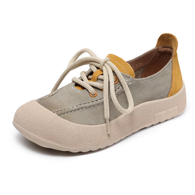 Stylish Soft Sole Color Block Lace-Up Casual Shoes for Women