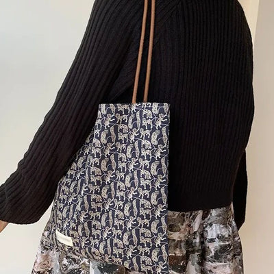 Retro Cheetah Fashionable Canvas Bag Single Shoulder Bag