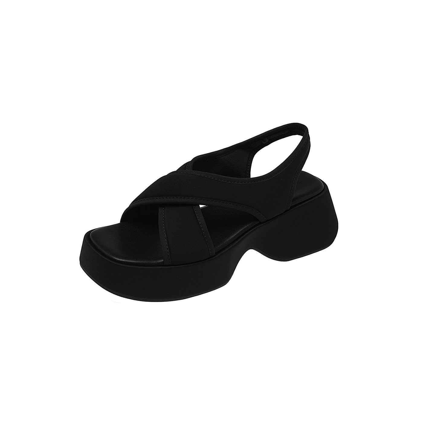 Summer Comfortable Lycra Platform Crossover Strap Sandals
