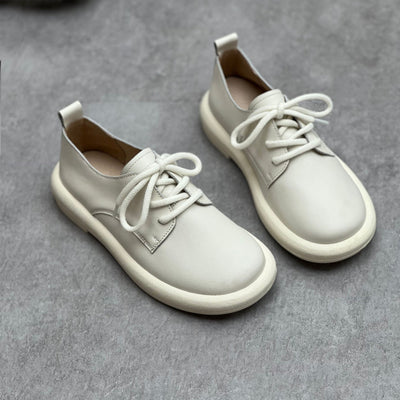 Women Stylish Handmade Leather Lace-Up Walking Casual Shoes