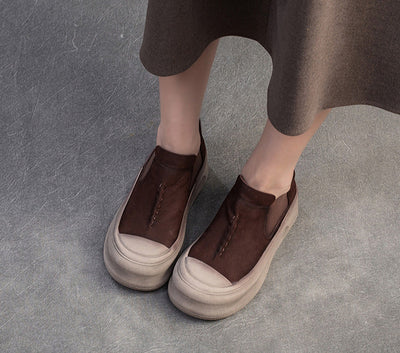 Women Spring Old-Fashioned Retro Comfortable Platform Slip-Ons