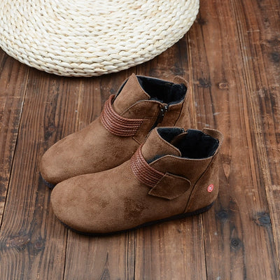 Women Retro Versatile Flat Lightweight Suede Ankle Boots