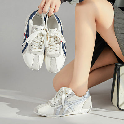 Women Casual Leather Soft Flat Sole Versatile Sneakers