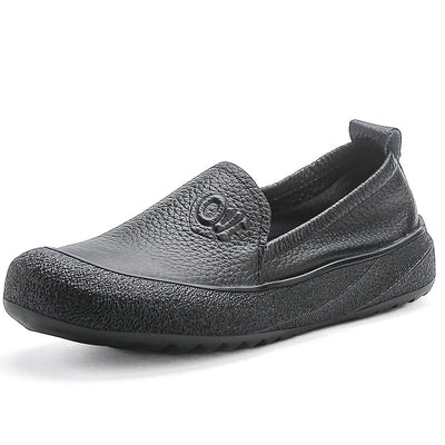 Women Casual Genuine Leather Everyday Slip-Ons Flats Shoes