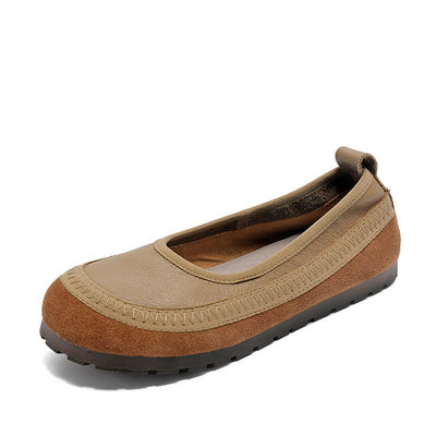 Casual Comfy Retro Soft Leather Suede Slip-On Shoes for Women