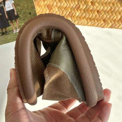 Babakud Women Summer Vintage Suede Hollow-Out Flat Sandals