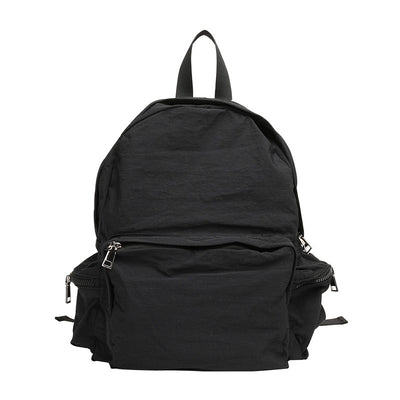 Retro Versatile Nylon Solid Color Double Straped Backpack