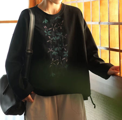 Ladies Printed Casual Loose Round Neck Cotton Sweatshirt